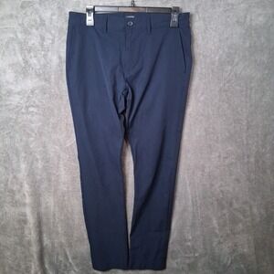 J Crew Slim Fit Tech Chino Pants Mens Size 30x32 Navy Blue Stretchable Mid Rise